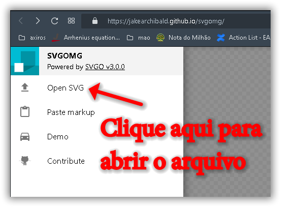 Image Enviar arquivo SVG para a ferramenta SVGOMG
