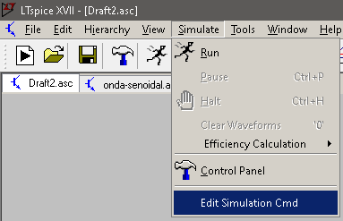 Image Accessing the simulation configuration screen